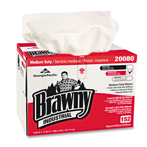 Georgia Pacific Professional Brawny Industrial Premium DRC Wipes  Paper  12-1 2 x 16-3 4  White  152 Box (GPC2008003)