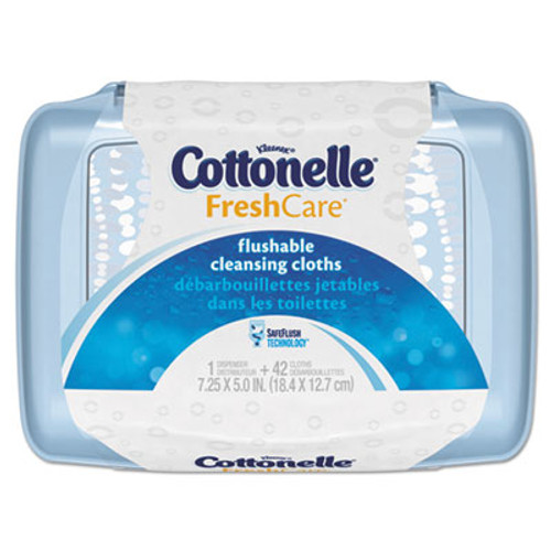 Cottonelle Fresh Care Flushable Cleansing Cloths  White  3 75 x 5 5  42 Pack  8 Packs CT (KCC36734CT)