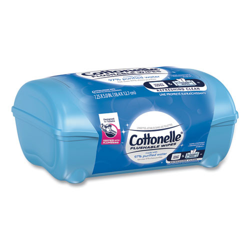 Cottonelle Fresh Care Flushable Cleansing Cloths  White  3 75 x 5 5  42 Pack  8 Packs CT (KCC36734CT)