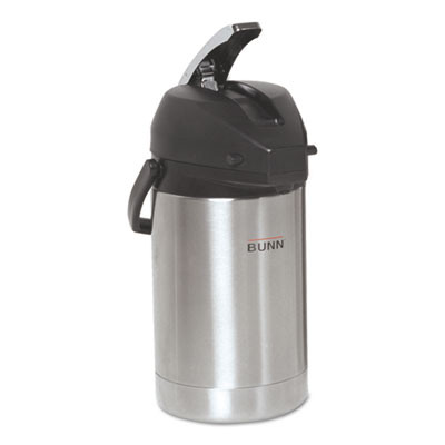 BUNN 2 5 Liter Lever Action Airpot  Stainless Steel (BUNAIRPOT25)