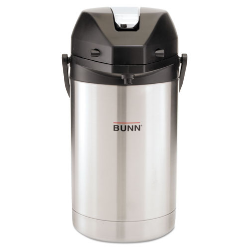 BUNN 2 5 Liter Lever Action Airpot  Stainless Steel (BUNAIRPOT25)