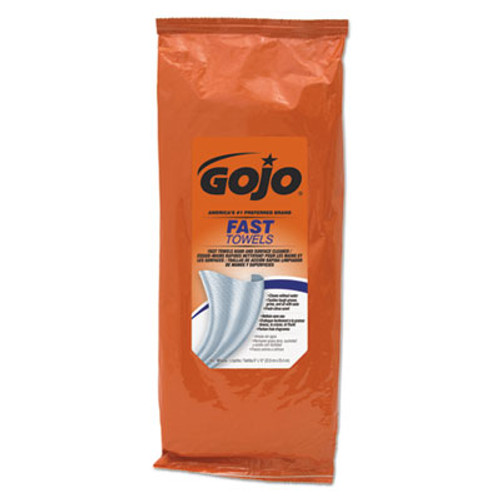 GOJO FAST TOWELS Hand Cleaning Towels  10 x 9  Fresh Citrus  Blue  60 Pack (GOJ628506PK)