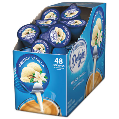 International Delight Flavored Liquid Non-Dairy Coffee Creamer  French Vanilla  0 4375 oz Cup  48 Box (ITD02282)