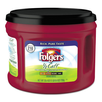 Folgers Coffee  Half Caff  25 4 oz Canister  6 Carton (FOL20527CT)