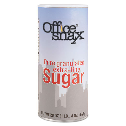 Office Snax Reclosable Canister of Sugar  20 oz  3 Pack (OFX00019G)
