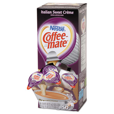 Coffee mate Liquid Coffee Creamer  Italian Sweet Creme  0 38 oz Mini Cups  50 Box  4 Boxes Carton  200 Total Carton (NES84652CT)