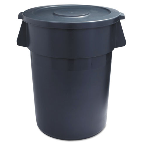 Boardwalk Lids for 44 gal Waste Receptacles  Flat-Top  Round  Plastic Gray (BWK44GLWRLIDGRA)