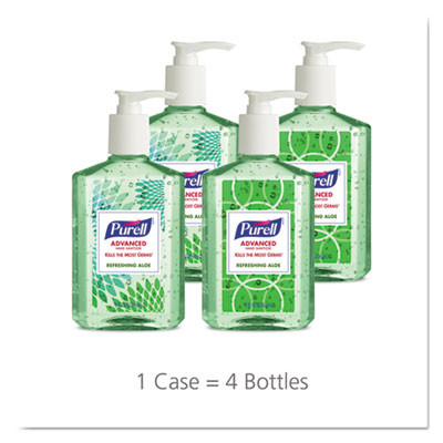 PURELL Advanced Hand Sanitizer Soothing Gel  Fresh Scent with Aloe and Vitamin E  8 oz Pump Bottle  24 Carton (GOJ967406ECDECO)