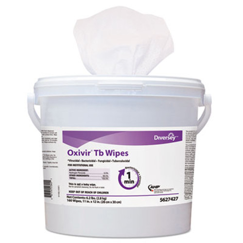 Diversey Oxivir TB Disinfectant Wipes  11 x 12  White  160 Bucket  4 Bucket Carton (DVO5627427)