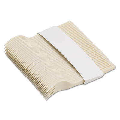 Dixie SmartStock Plastic Cutlery Refill  Forks  6 5   Series-O Mediumweight Bio-Blend  Beige  40 Pack  24 Packs Carton (DXESSF11B)