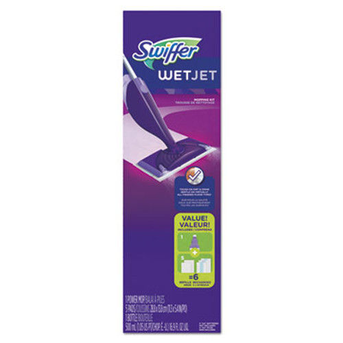 Swiffer WetJet Mop Starter Kit  46  Handle  Silver Purple (PGC92811KT)
