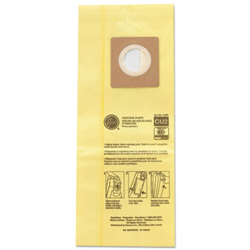 Hoover Commercial HushTone Vacuum Bags  Yellow  10PK EA (HVRAH10243)