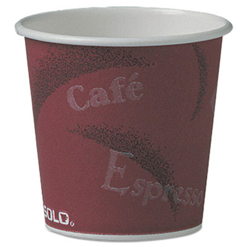 Dart Polycoated Hot Paper Cups  4 oz  Bistro Design  50 Pack  20 Pack Carton (SCC374SI)