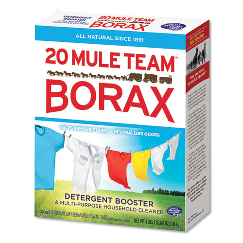 Dial 20 Mule Team Borax Laundry Booster  Powder  4 lb Box  6 Boxes Carton (DIA00201)