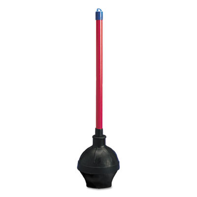 Boardwalk Toilet Plunger  18  Plastic Handle w  5 5 8  Dia Bowl  Red Black  6 Carton (BWK09201)