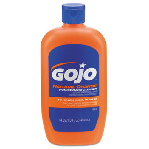 GOJO NATURAL ORANGE Pumice Hand Cleaner  Citrus  14 oz Bottle (GOJ095712EA)