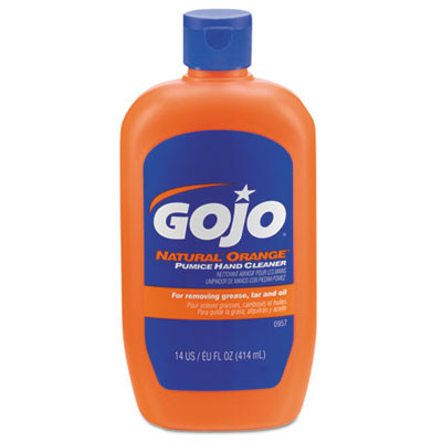 GOJO NATURAL ORANGE Pumice Hand Cleaner  Citrus  14 oz Bottle (GOJ095712EA)