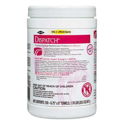 Clorox Healthcare Dispatch Cleaner Disinfectant Towels  6 3 4 x 8  150 Can (CLO69150EA)
