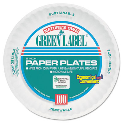 AJM Packaging Corporation Paper Plates  6  Diameter  White  Bulk Pack  1000 Carton (AJMPP6AJKWH)