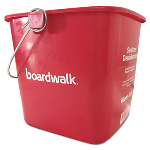 Boardwalk Sanitizing Bucket  6 qt  Red  Plastic (BWKKP196RD)