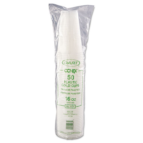 Dart Conex Galaxy Polystyrene Plastic Cold Cups  16oz  50 Sleeve  20 Bags Carton (DCCY16T)