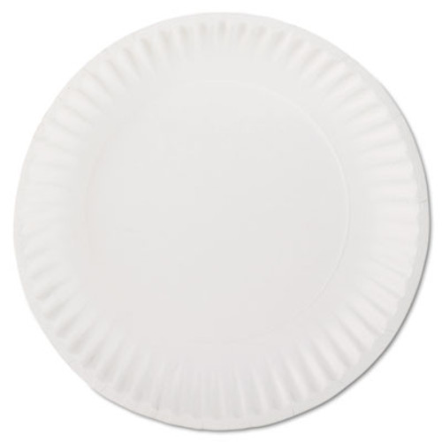 AJM Packaging Corporation White Paper Plates  9  Diameter  100 Bag (AJMPP9GREWHPK)