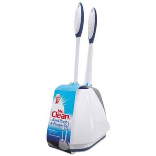 Mr. Clean Turbo Plunger   Bowl Brush Set  12 1 2  Handle w  6  Dia Bowl  White (BUT440436)