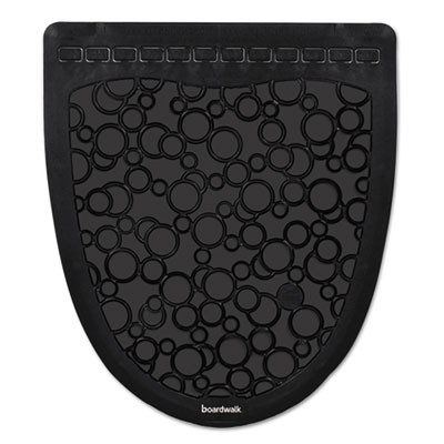 Boardwalk Urinal Mat 2 0  Rubber  17 5 x 20  Black Black  6 Carton (BWKUMBB)