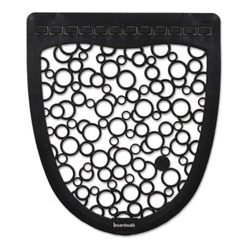 Boardwalk Urinal Mat 2 0  Rubber  17 5 x 20  Black White  6 Carton (BWKUMBW)