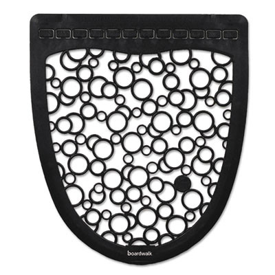 Boardwalk Urinal Mat 2 0  Rubber  17 5 x 20  Black White  6 Carton (BWKUMBW)