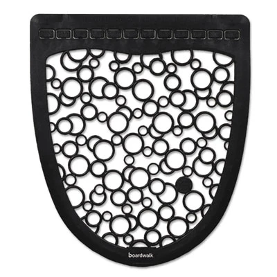 Boardwalk Urinal Mat 2 0  Rubber  17 5 x 20  Black White  6 Carton (BWKUMBW)
