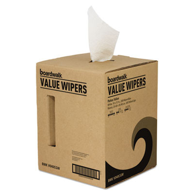 Boardwalk DRC Wipers  White  10 x 12  Centerpull  200 Box (BWKV040CGW)