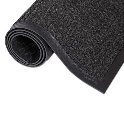 Crown Super-Soaker Wiper Mat with Gripper Bottom  Polypropylene  24 x 36  Charcoal (CWNSSR023CH)