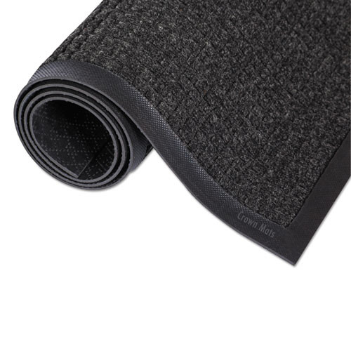 Crown Super-Soaker Wiper Mat with Gripper Bottom  Polypropylene  24 x 36  Charcoal (CWNSSR023CH)