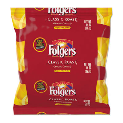 Folgers Coffee Filter Packs  Classic Roast  1 4 oz Pack  40 Carton (FOL10117)