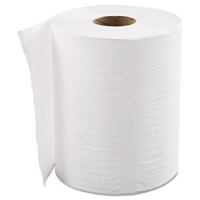 GEN Hardwound Roll Towels  1-Ply  White  8  x 600 ft  12 Rolls Carton (GENHWTWHI)
