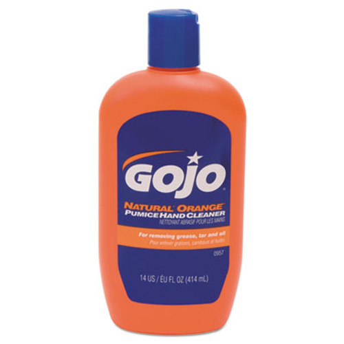 GOJO NATURAL ORANGE Pumice Hand Cleaner  Citrus  14 oz Bottle  12 Carton (GOJ095712CT)