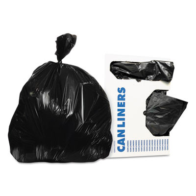 Heritage Linear Low-Density Can Liners  56 gal  0 9 mil  43  x 47   Black  100 Carton (HERH8647TK)