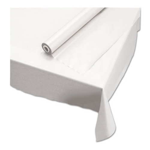 Hoffmaster Plastic Roll Tablecover  40  x 100 ft  White (HFM113000)
