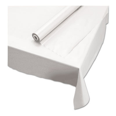 Hoffmaster Plastic Roll Tablecover  40  x 100 ft  White (HFM113000)