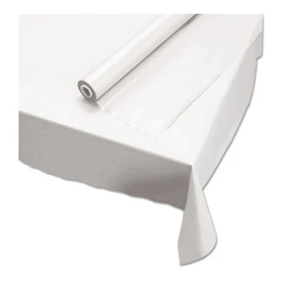 Hoffmaster Plastic Roll Tablecover  40  x 100 ft  White (HFM113000)