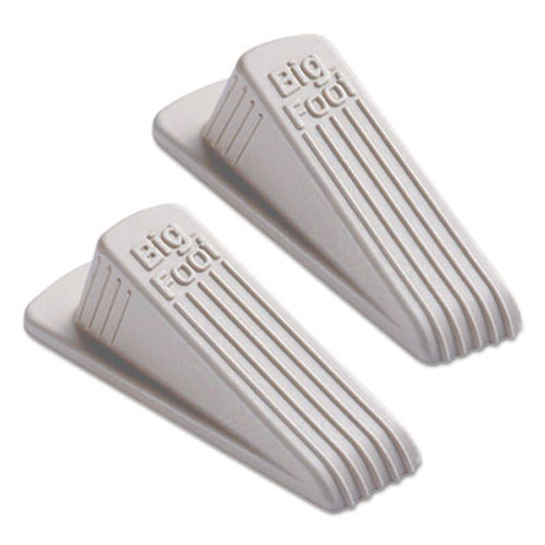 Master Caster Big Foot Doorstop  No Slip Rubber Wedge  2 25w x 4 75d x 1 25h  Beige  2 Pack (MAS00975)