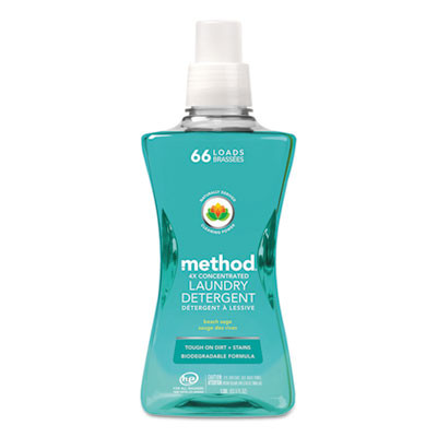 Method 4X Concentrated Laundry Detergent  Beach Sage  53 5 oz Bottle  4 Carton (MTH01489)