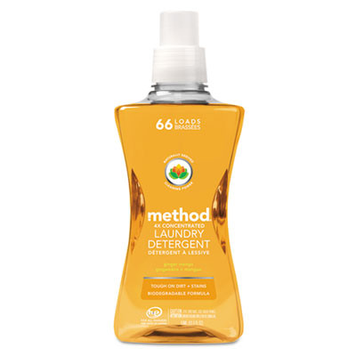 Method 4X Concentrated Laundry Detergent  Ginger Mango  53 5 oz Bottle  4 Carton (MTH01490)
