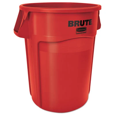 Rubbermaid Commercial Brute Vented Trash Receptacle  Round  44 gal  Red (RCP264360REDEA)