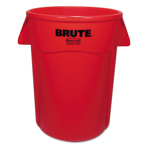 Rubbermaid Commercial Brute Vented Trash Receptacle  Round  44 gal  Red (RCP264360REDEA)