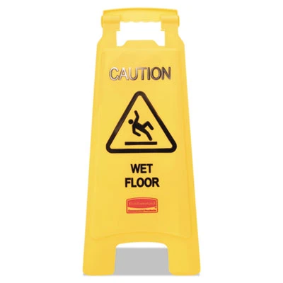Rubbermaid Commercial Caution Wet Floor Floor Sign  Plastic  11 x 12 x 25  Bright Yellow  6 Carton (RCP611277YWCT)