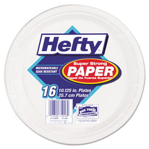 Hefty Super Strong Paper Dinnerware  10 1 8  Plate  Bagasse  16 Pack  12 Packs Carton (RFPD71016)