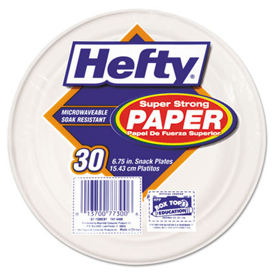 Hefty Super Strong Paper Dinnerware  6 3 4  Plate  Bagasse  30 Pack  12 Packs Carton (RFPD77300)