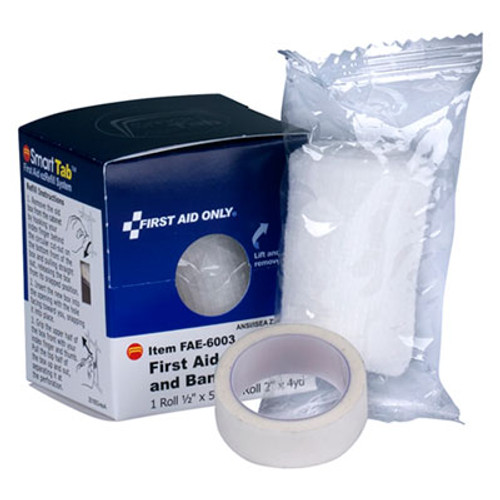 First Aid Only SmartCompliance First Aid Tape Gauze Roll Combo  1 2 x5 yd  Tape  2 x4 yd  Gauze (FAOFAE6003)